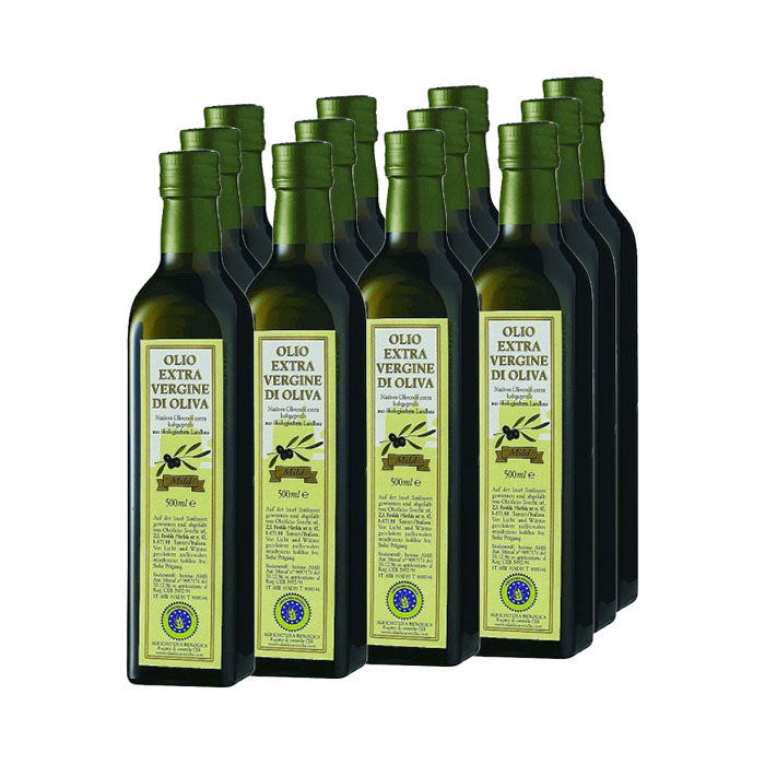 Natives Olivenöl extra BIO, aus SARDINIEN, 12 x 0,5 Liter