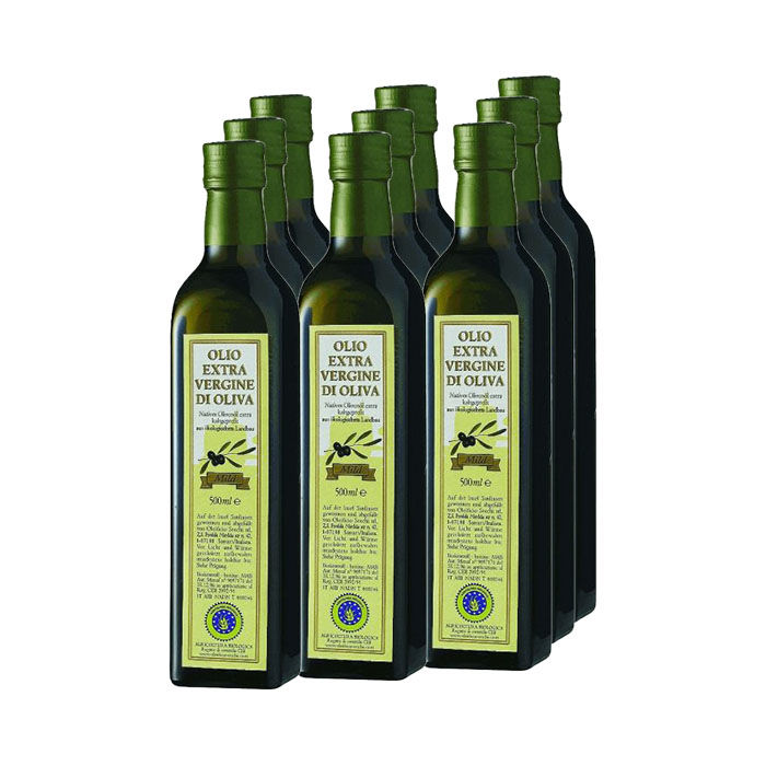 Natives Olivenöl extra BIO, aus SARDINIEN, 9 x 0,5 Liter