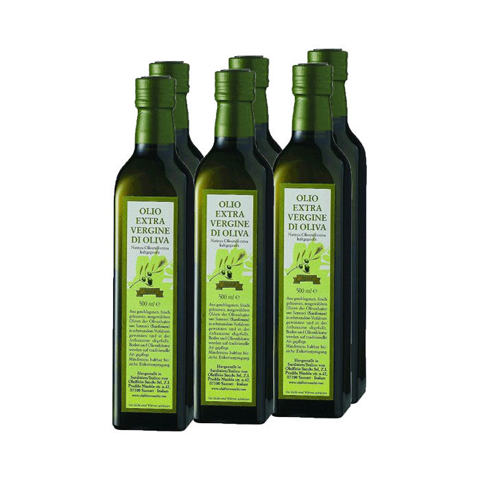 Natives Olivenöl extra, aus SARDINIEN, 6 x 0,50 Liter