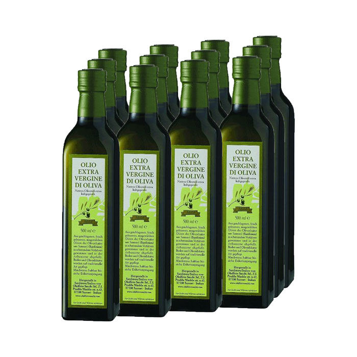 Natives Olivenöl extra, aus SARDINIEN, 12 x 0,50 Liter
